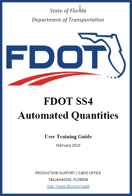 FDOTSS4AutomatedQuantitiesCover