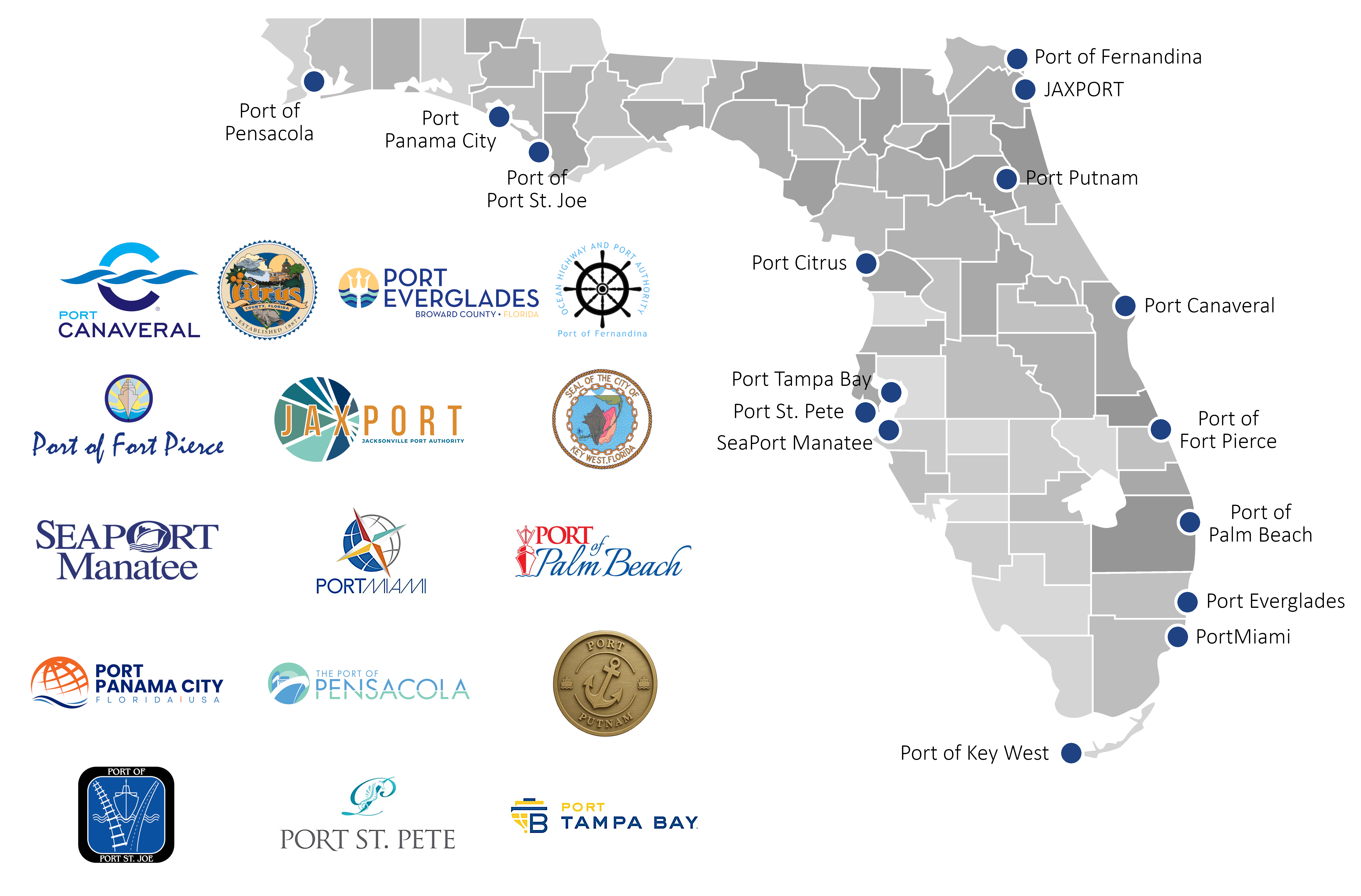 Florida Seaport Image Map Links